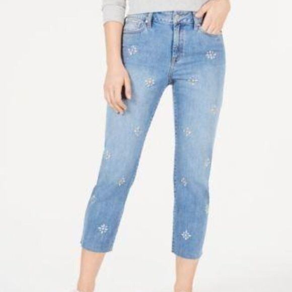 Size 9 Rewash Juniors’ Embellished Raw-Hem Jeans - Picture 1 of 1